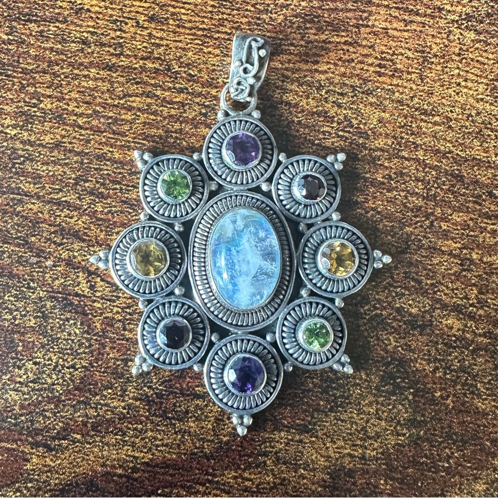 Ross-Simons Artisan Crafted Sterling Silver 925 Multi-Gemstone Pendant - Picture 7 of 7
